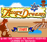 Azure Dreams title screen for GameBoy Color